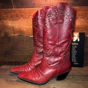 Size 7M Reba Red Cowboy Boots